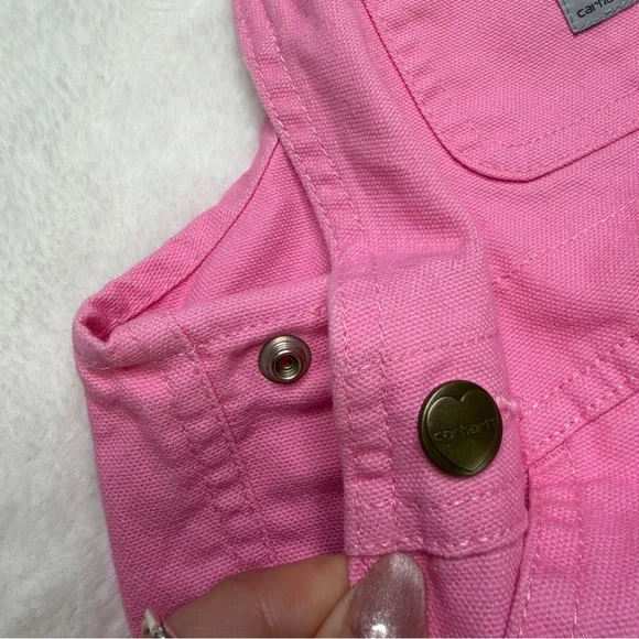 Carhartt Pink Overalls 18M Heart Hardware Utility Overalls - Picture 4 of 6